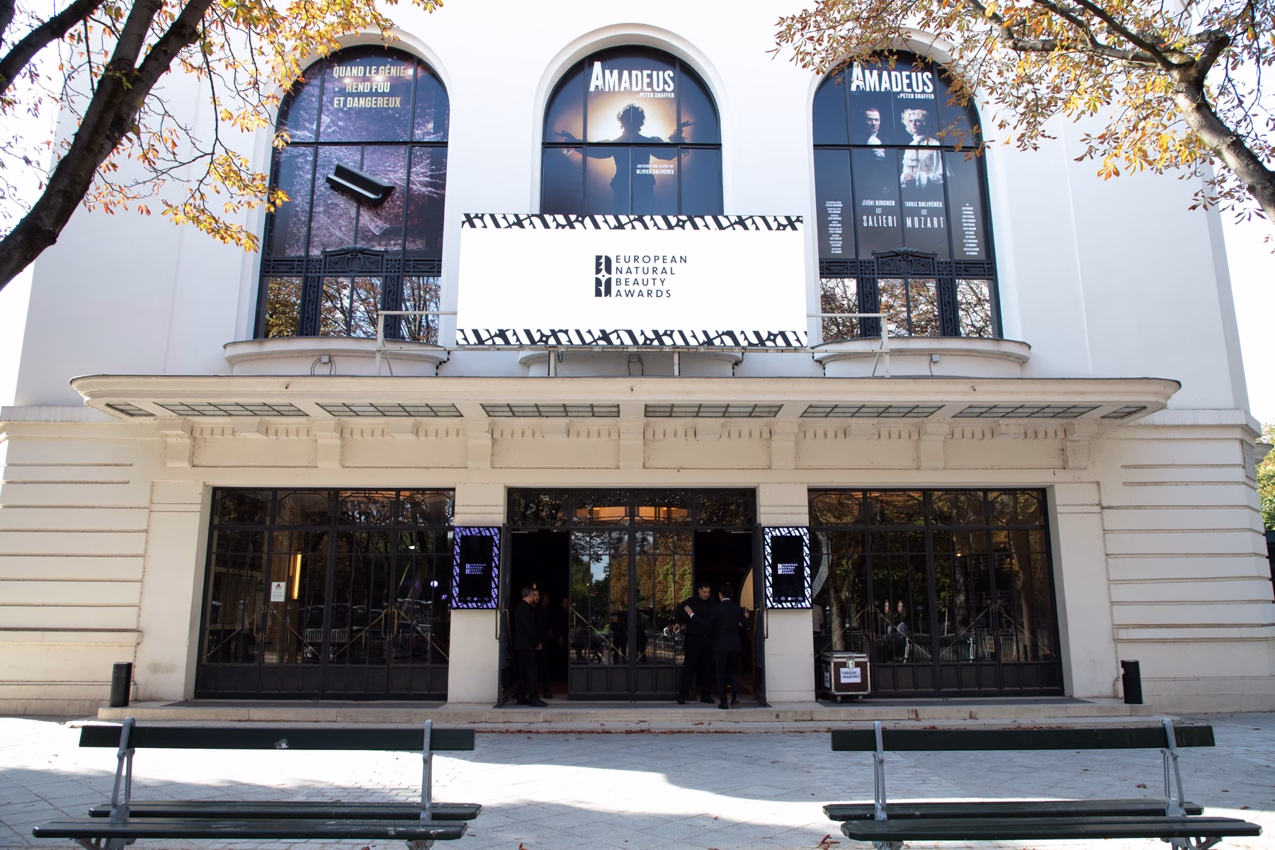 Entrance of the Théâtre Marigny in Paris, venue of the European Natural Beauty Awards 2026